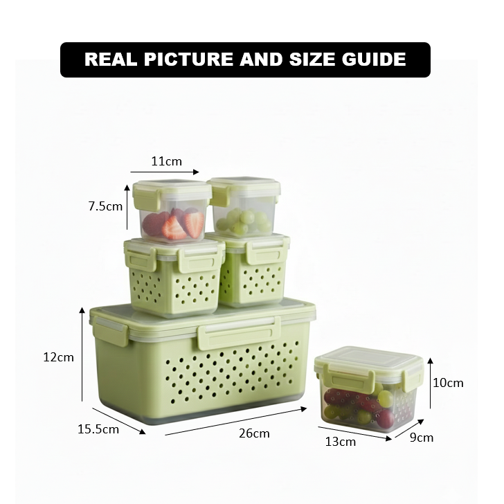 5-Piece MoistureGuard Food Organizer Set