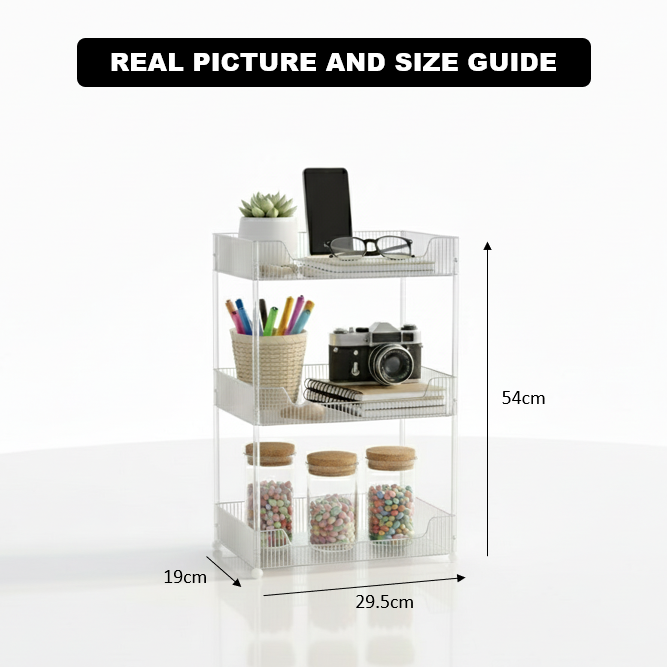 ClearStack 3-Tier Ribbed Acrylic Organizer