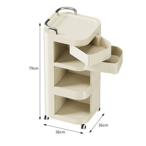 4 Tier Multi-Purpose Rolling Cart with 2 Rotational Compartments