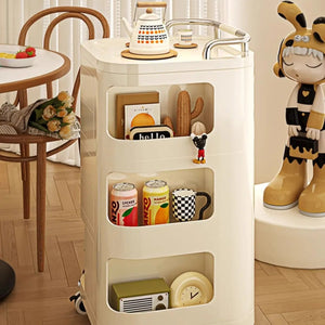 4 Tier Multi-Purpose Rolling Cart with 2 Rotational Compartments