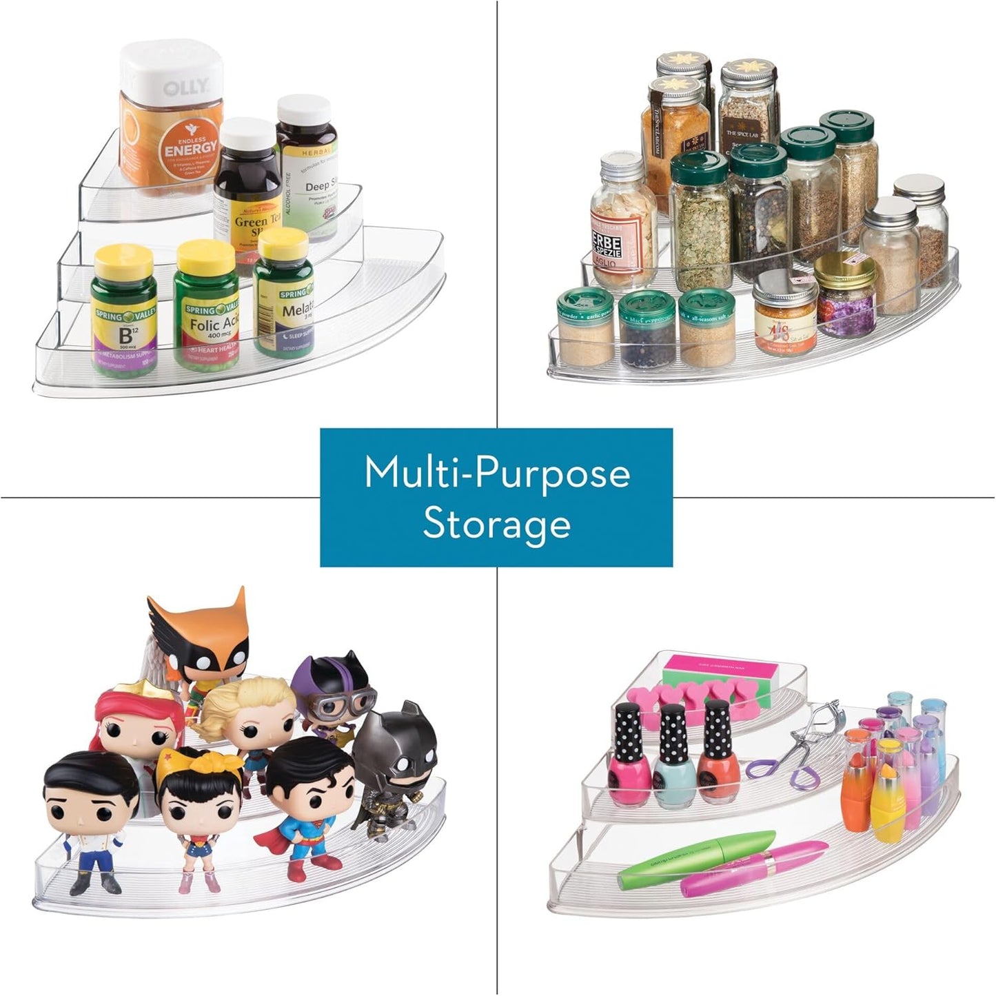 Crystal 3-Tier Multi-Purpose Acrylic Corner Tray