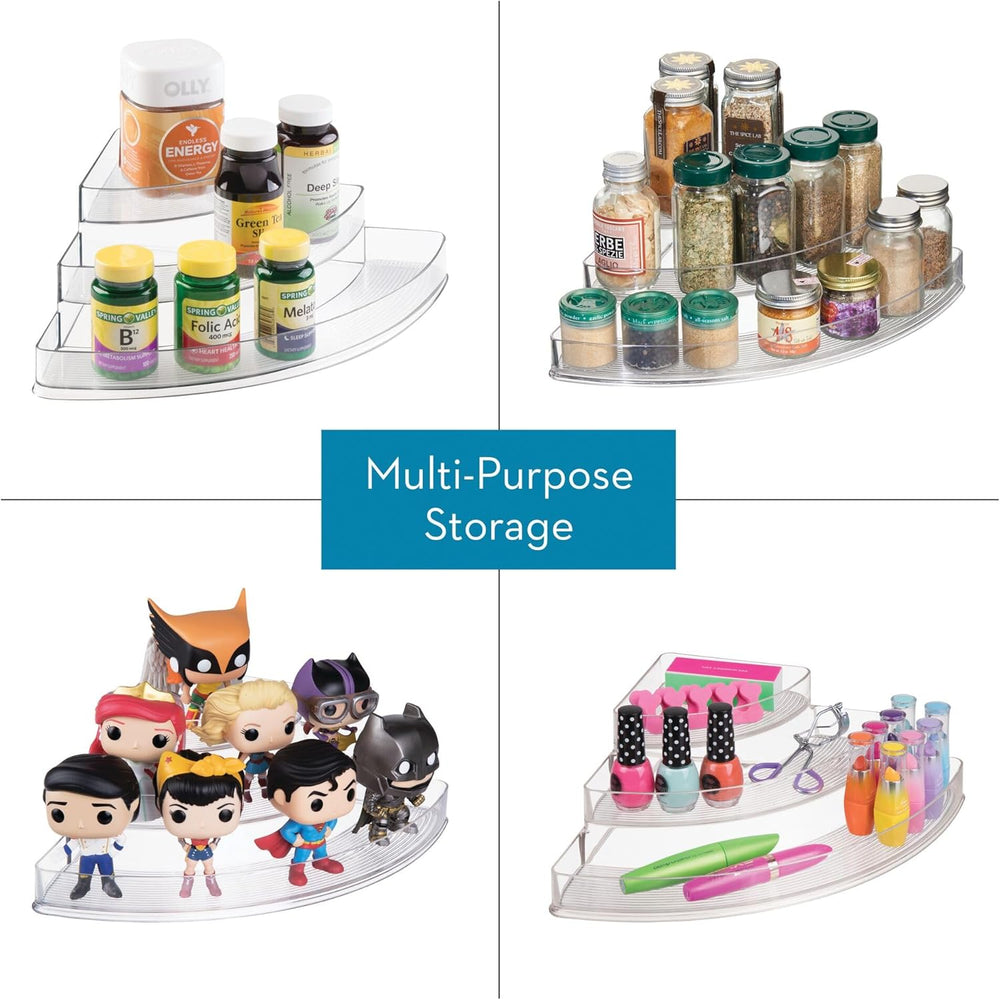 Crystal 3-Tier Multi-Purpose Acrylic Corner Tray