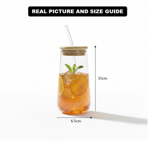 Teardrop Tinted Glass Tumbler with Straw