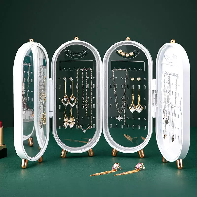 Jewellery case foldable with mirror