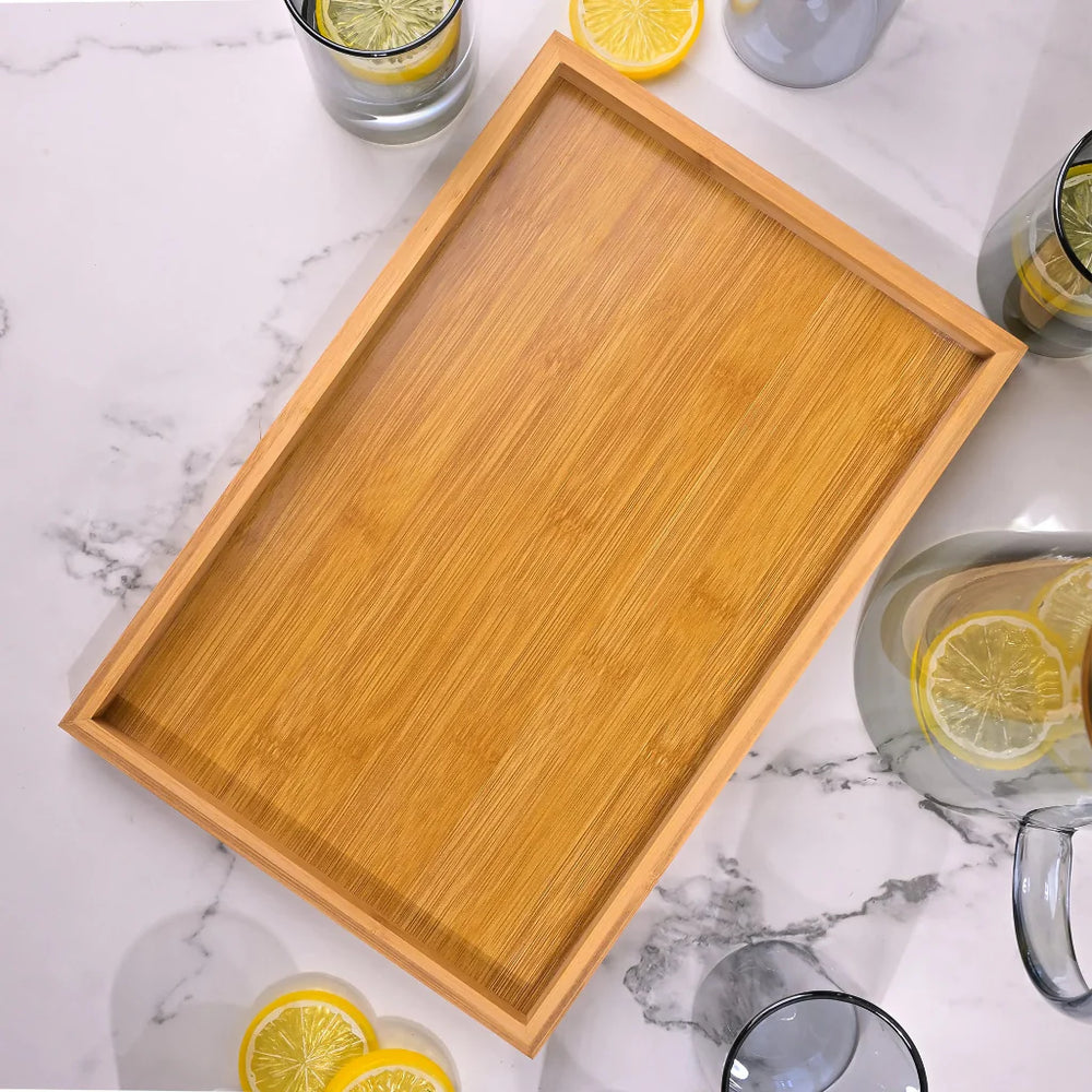 Echou 8-Pieces Pitcher & Glass Set with Bamboo Tray