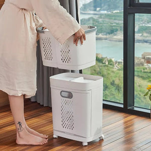 3-Tier Rolling Basket with Detachable Compartments