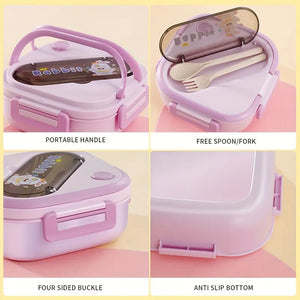 SnackPals Lunch Keeper - Kids Lunch Box with Reusable Spoon & Fork