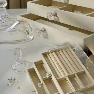 Flannel Jewelry Box Drawer (3-Layer) – Perfect for Storing Earrings, Necklaces & Rings