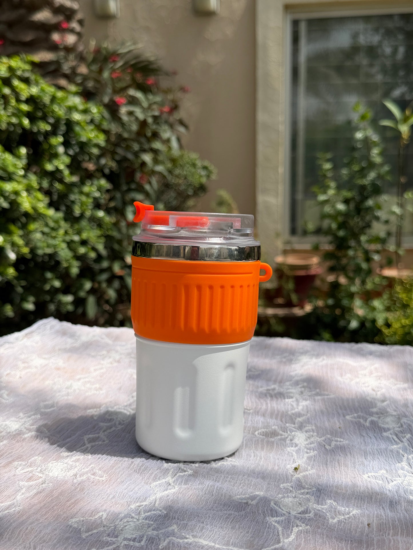 FEIJIAN Stainless Steel Coffee Cup Coffee Mug Thermos Cup Portable Travel Mug With Lifting Rope Leak-Proof Non-Slip 500ml/400ml