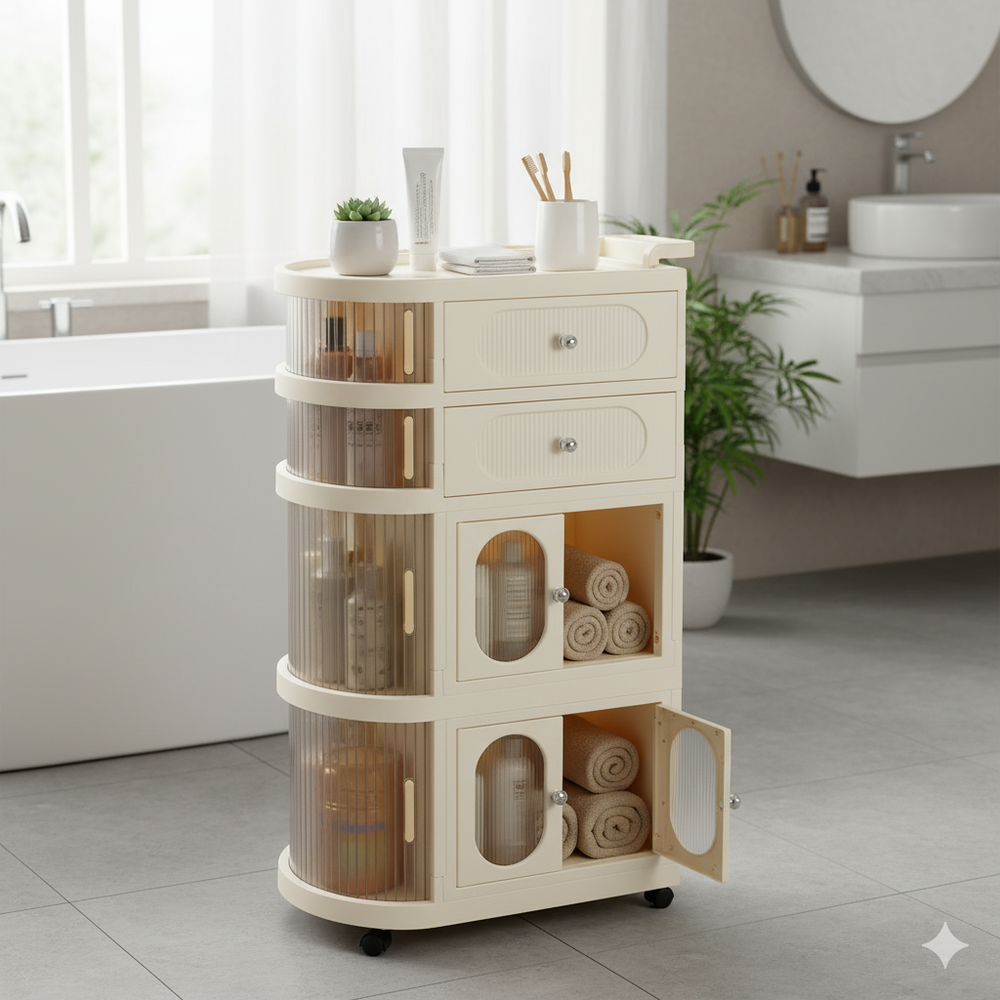 4-Tier Freestanding Storage Organizer with Wheels
