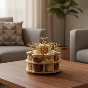 ClearGlass 7-Pcs Rotating Storage Jars Station (1169)