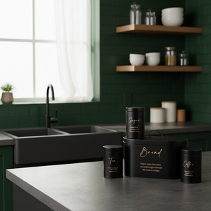 Luxury 4-Piece Bread, Tea, Coffee, and Sugar Canister Set