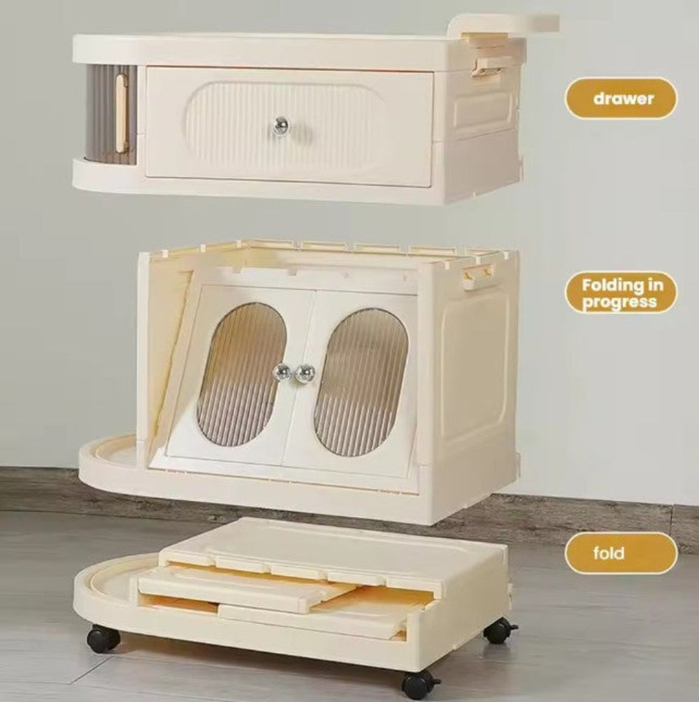4-Tier Freestanding Storage Organizer with Wheels