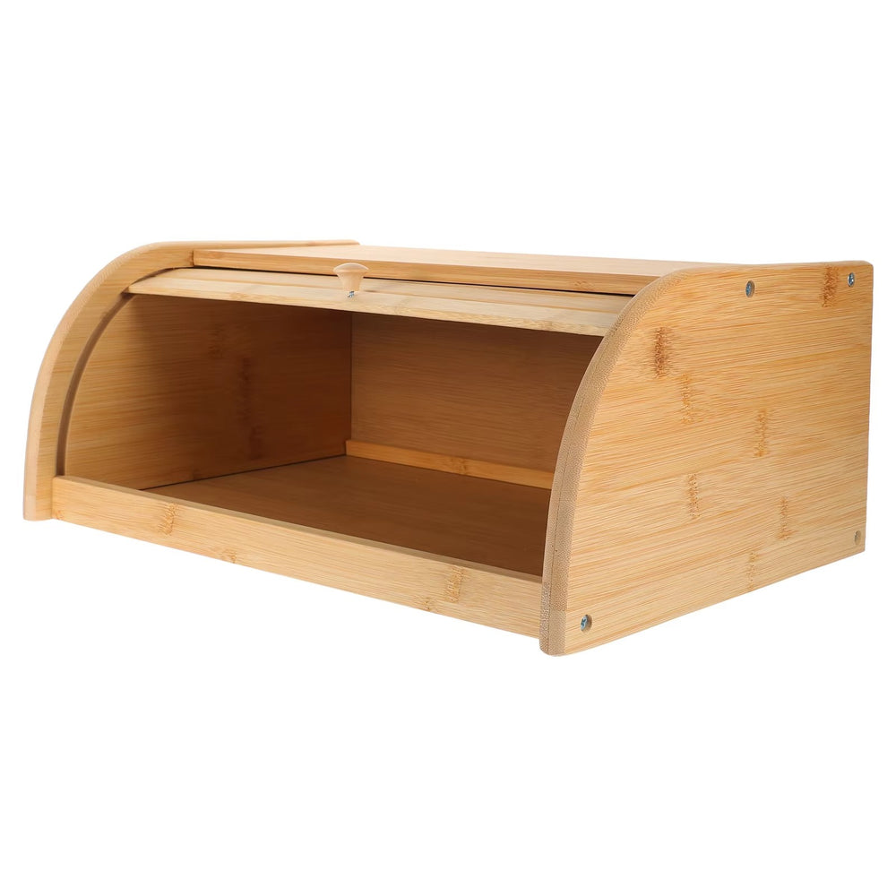 Premium Roll-Top Wooden Bread Box