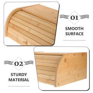 Premium Roll-Top Wooden Bread Box