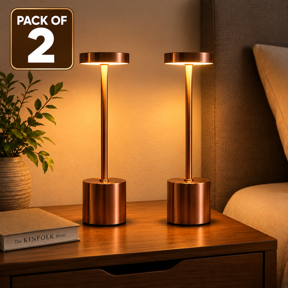 Long Neck Metal Touch Sense LED Lamp – Modern Minimalist Design, Rechargeable.