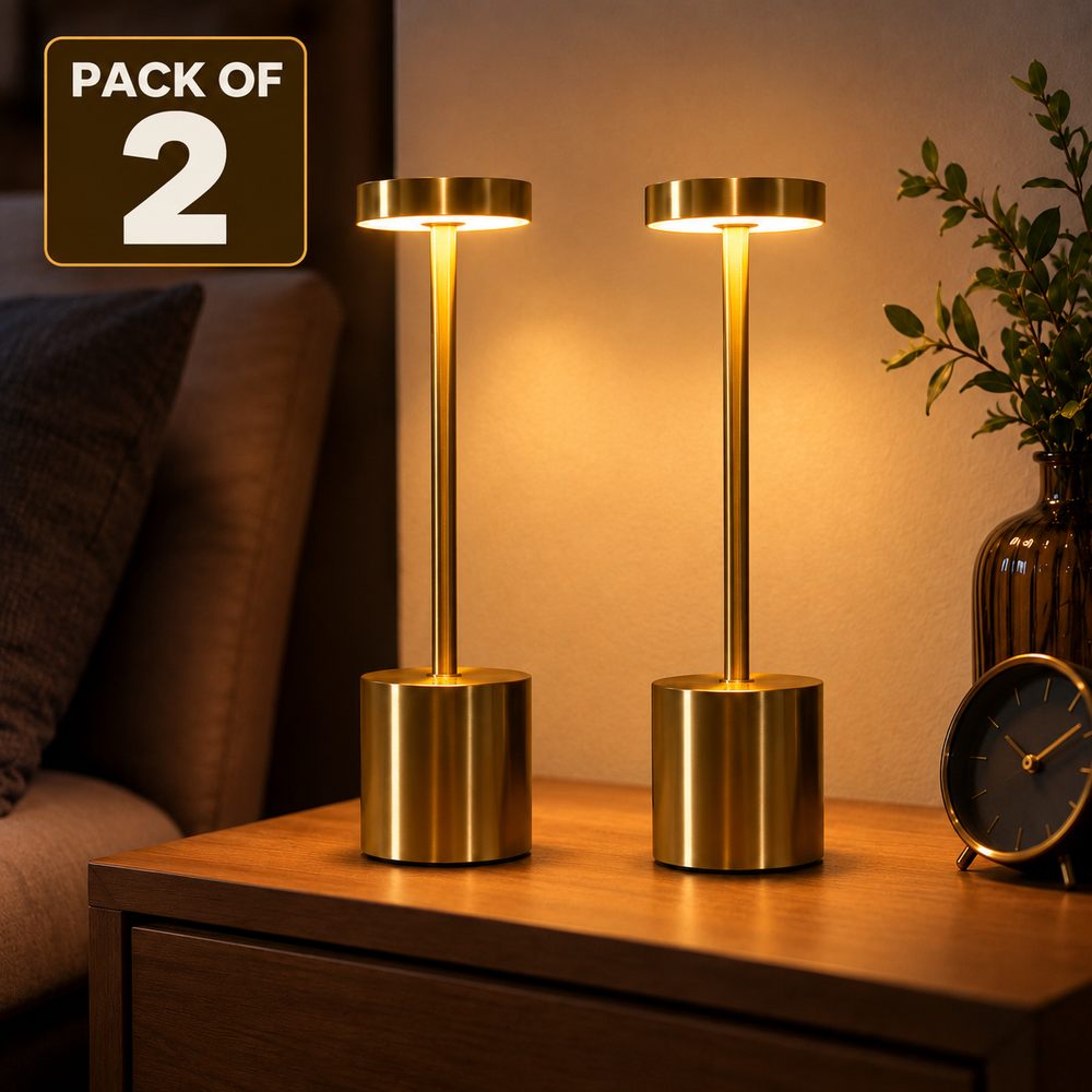 Long Neck Metal Touch Sense LED Lamp – Modern Minimalist Design, Rechargeable.