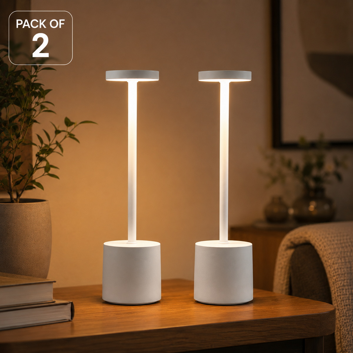 Long Neck Metal Touch Sense LED Lamp – Modern Minimalist Design, Rechargeable.