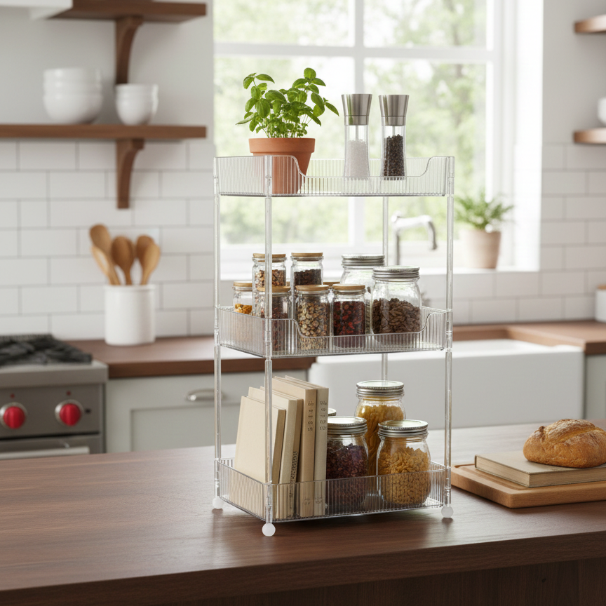 ClearStack 3-Tier Ribbed Acrylic Organizer