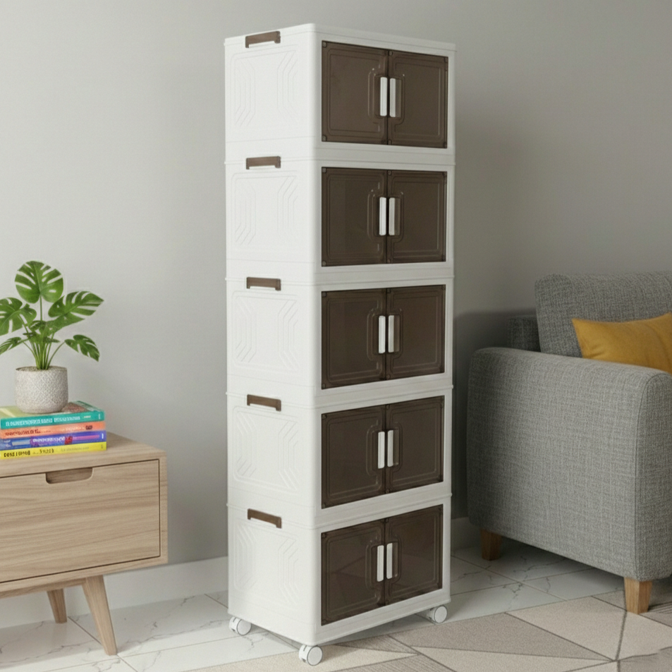 Foldable, Moveable, and Stackable Organizing Solution