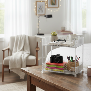 ClearStack 2-Tier Ribbed Acrylic Organizer