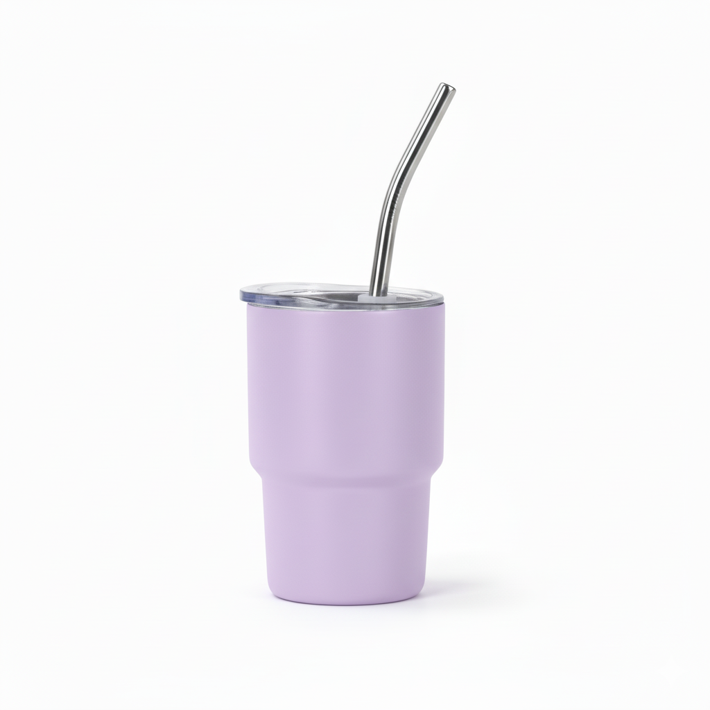 Mini Tumbler Shot Glass with Straw and Lid