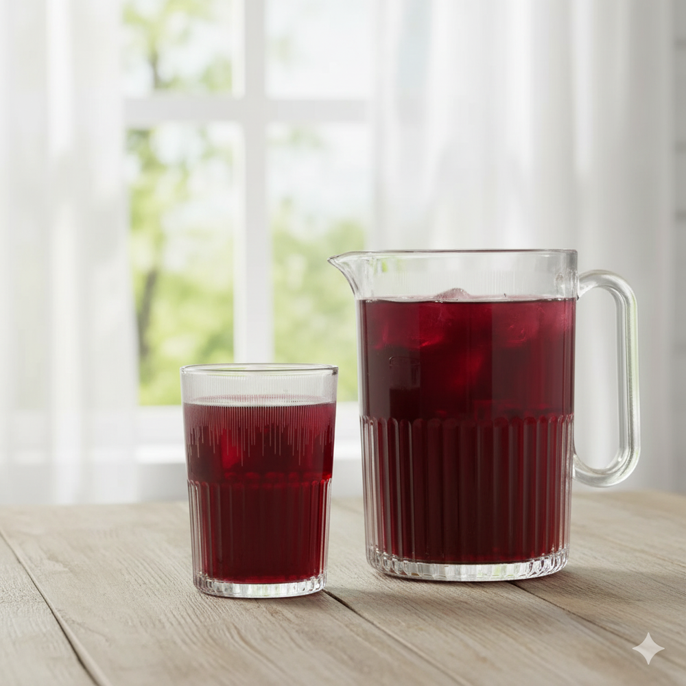 CrystalServe Ribbed Pitcher & Glasses Set (2318) by Limon
