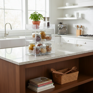 ClearStack 3-Tier Ribbed Acrylic Organizer