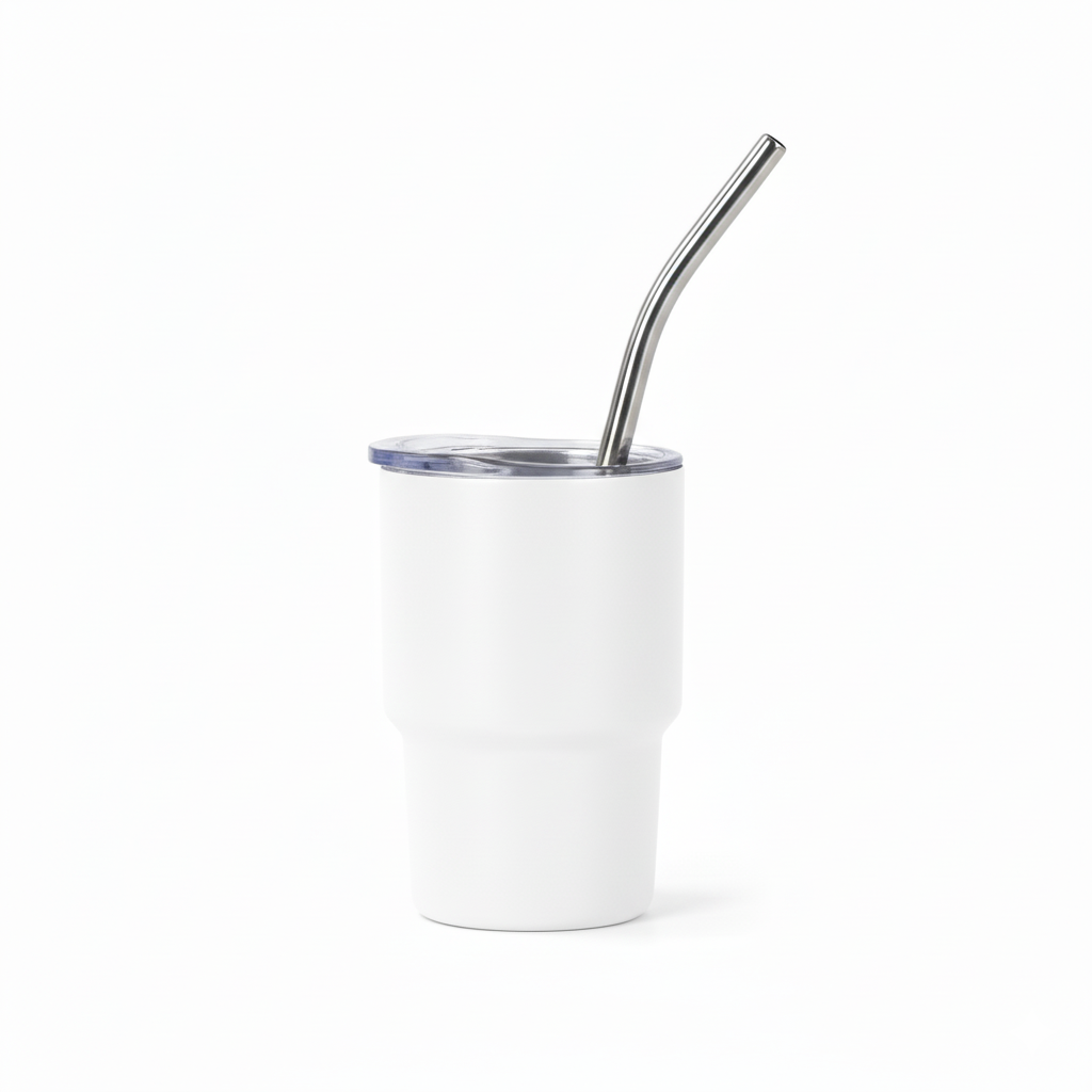 Mini Tumbler Shot Glass with Straw and Lid