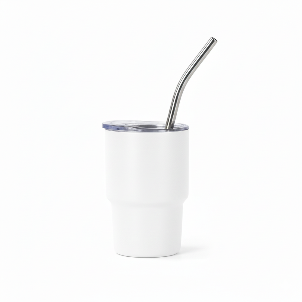 Mini Tumbler Shot Glass with Straw and Lid
