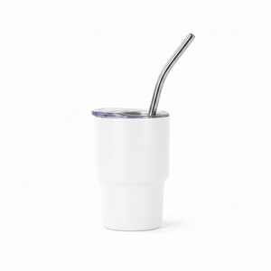 Mini Tumbler Shot Glass with Straw and Lid