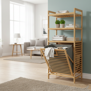 3-Tier BambooStack Laundry Tower