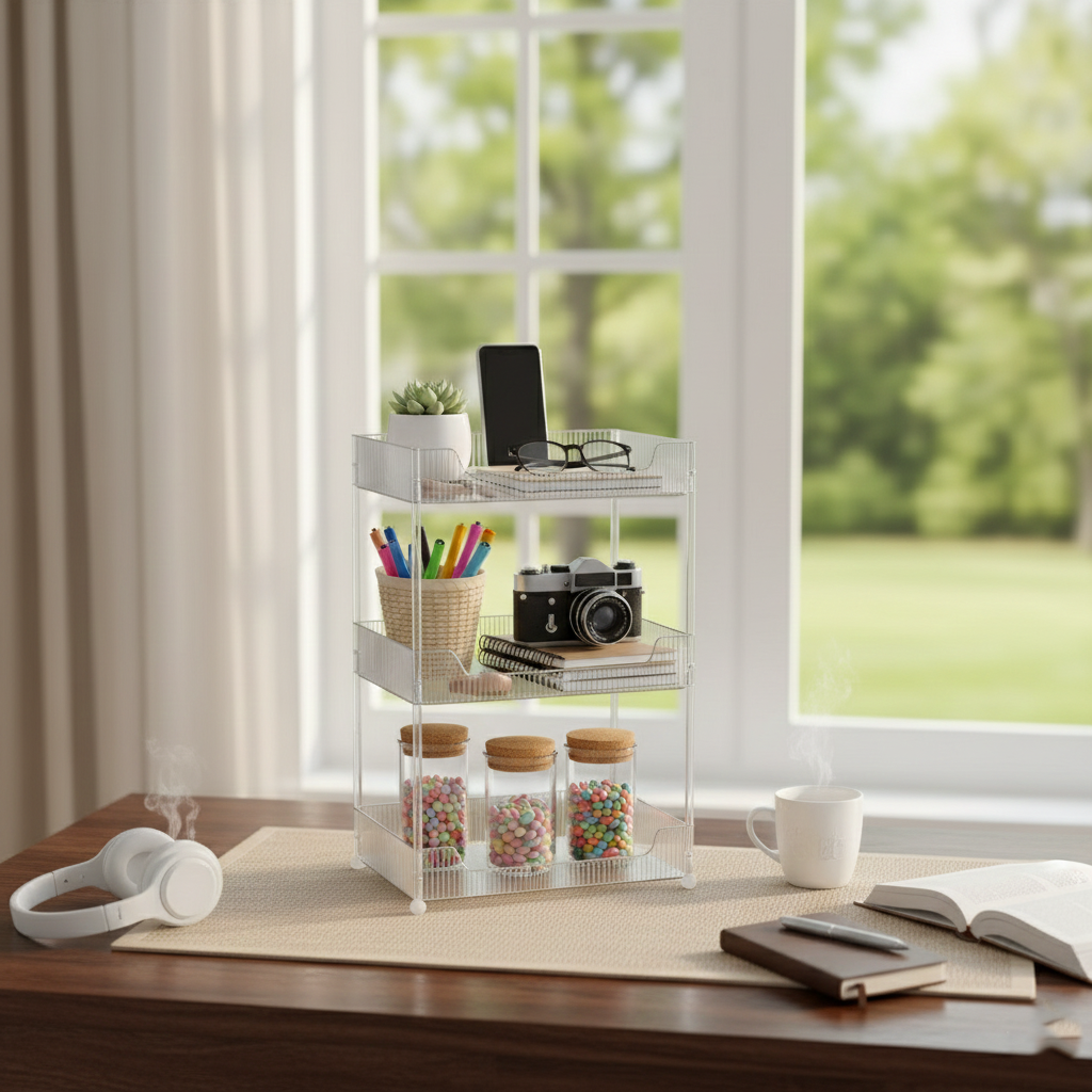 ClearStack 3-Tier Ribbed Acrylic Organizer