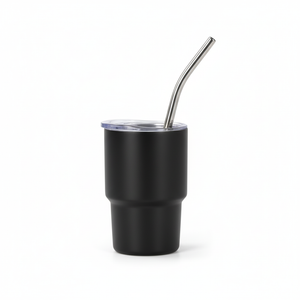 Mini Tumbler Shot Glass with Straw and Lid