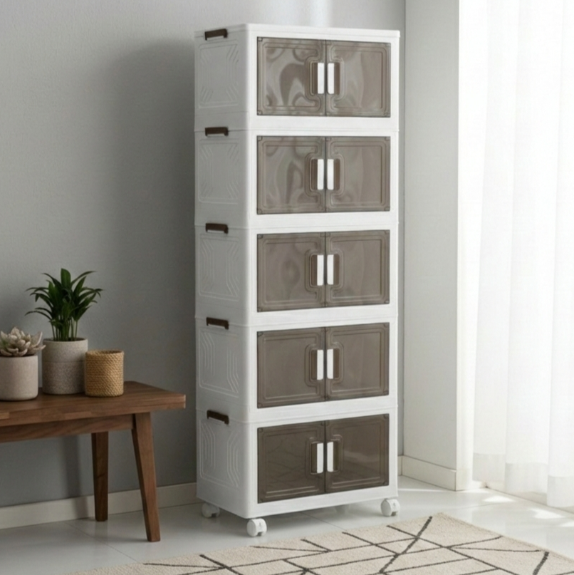 Foldable, Moveable, and Stackable Organizing Solution