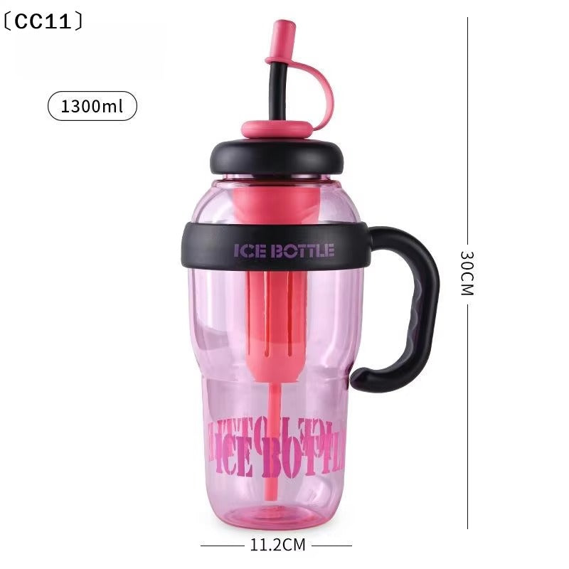 1Pcs Cute Portable Children's Plastic Cup Leakproof With Straw