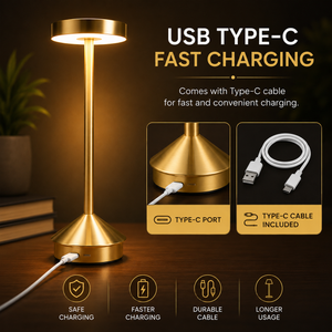 Nimbus Longneck Minimal Design LED Touch Table Lamp – Rechargeable Ambient Light