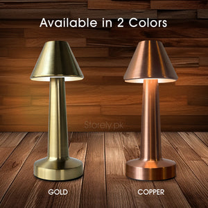 Truncated Cone Shape Retro Style Minimalist Touch Sense Lamp - Rechargeable Cordless Compact USB LED Table Lamp for Modern Decor and Perfect Ambience