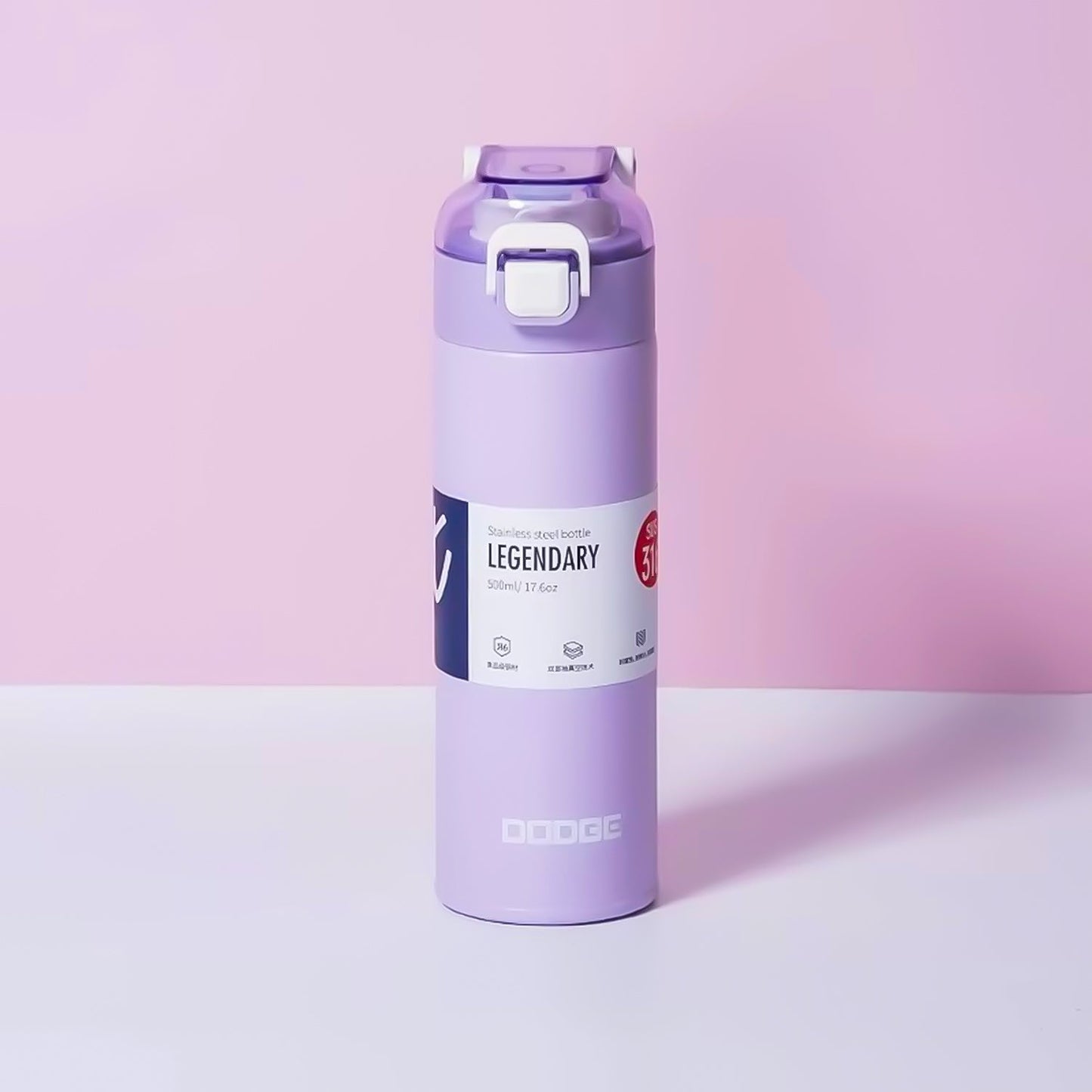 DODGE - Slim Insulated Stainless Steel Anti-Spill Bottle (500ml) (DB-22655)