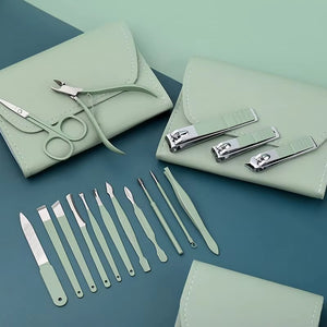 New 16PCS Nail Cutter Set Professional Nail Clipper Men and Women Nail Cutter Set Scissors Stainless Steel Pedicure Tools