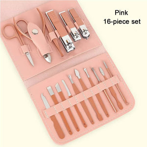 New 16PCS Nail Cutter Set Professional Nail Clipper Men and Women Nail Cutter Set Scissors Stainless Steel Pedicure Tools