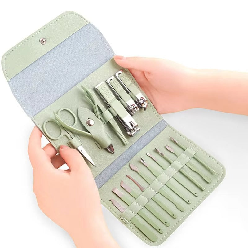New 16PCS Nail Cutter Set Professional Nail Clipper Men and Women Nail Cutter Set Scissors Stainless Steel Pedicure Tools