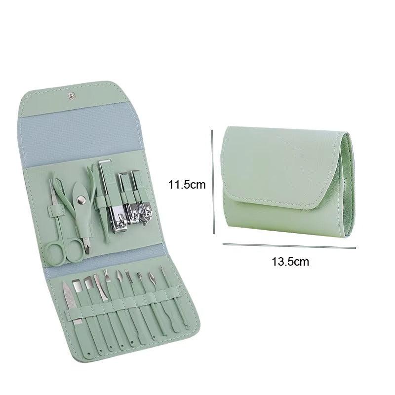 New 16PCS Nail Cutter Set Professional Nail Clipper Men and Women Nail Cutter Set Scissors Stainless Steel Pedicure Tools