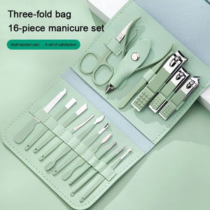 New 16PCS Nail Cutter Set Professional Nail Clipper Men and Women Nail Cutter Set Scissors Stainless Steel Pedicure Tools