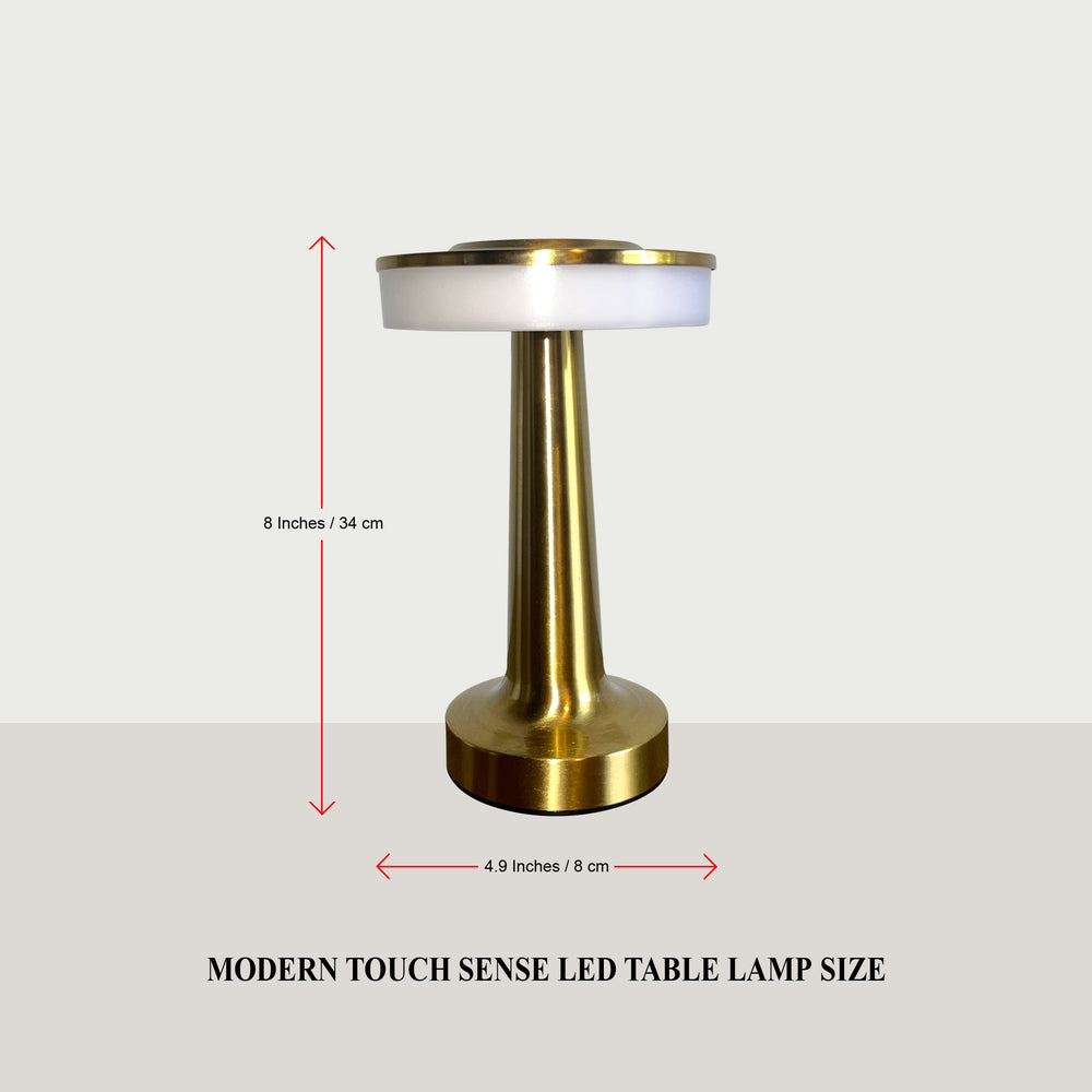 Orbit Touch Sense LED Table Lamp – Rechargeable, Three Color Light - Warm Glow for Dinning Setups, Banquet Halls and Restaurants