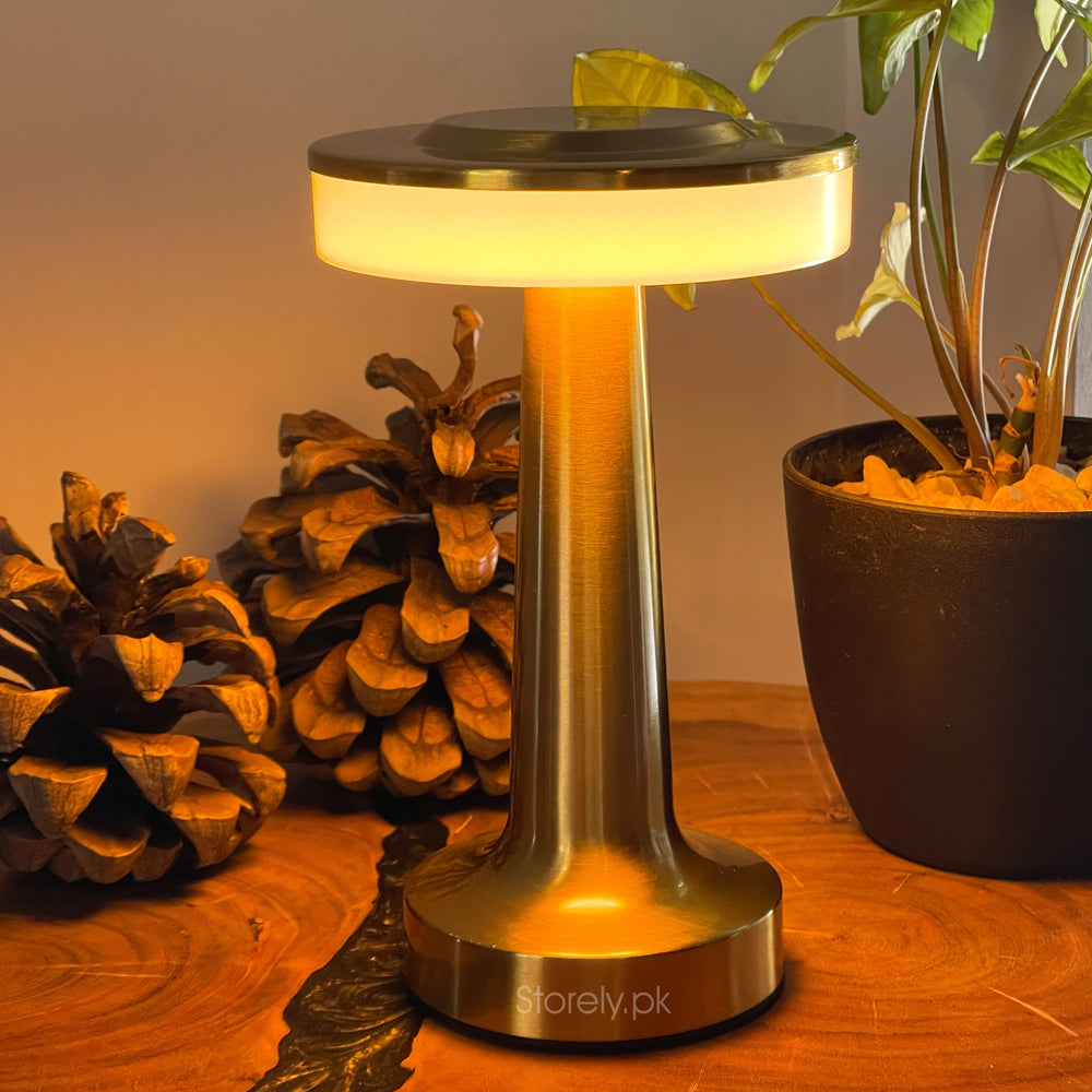 Orbit Touch Sense LED Table Lamp – Rechargeable, Three Color Light - Warm Glow for Dinning Setups, Banquet Halls and Restaurants