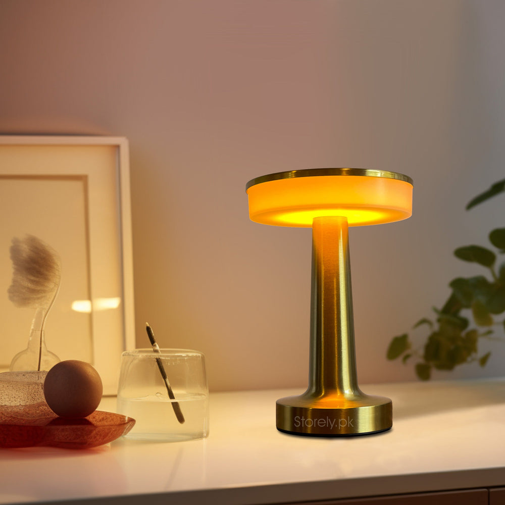 Orbit Touch Sense LED Table Lamp – Rechargeable, Three Color Light - Warm Glow for Dinning Setups, Banquet Halls and Restaurants