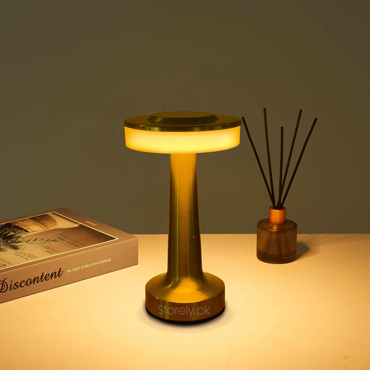 Orbit Touch Sense LED Table Lamp – Rechargeable, Three Color Light - Warm Glow for Dinning Setups, Banquet Halls and Restaurants