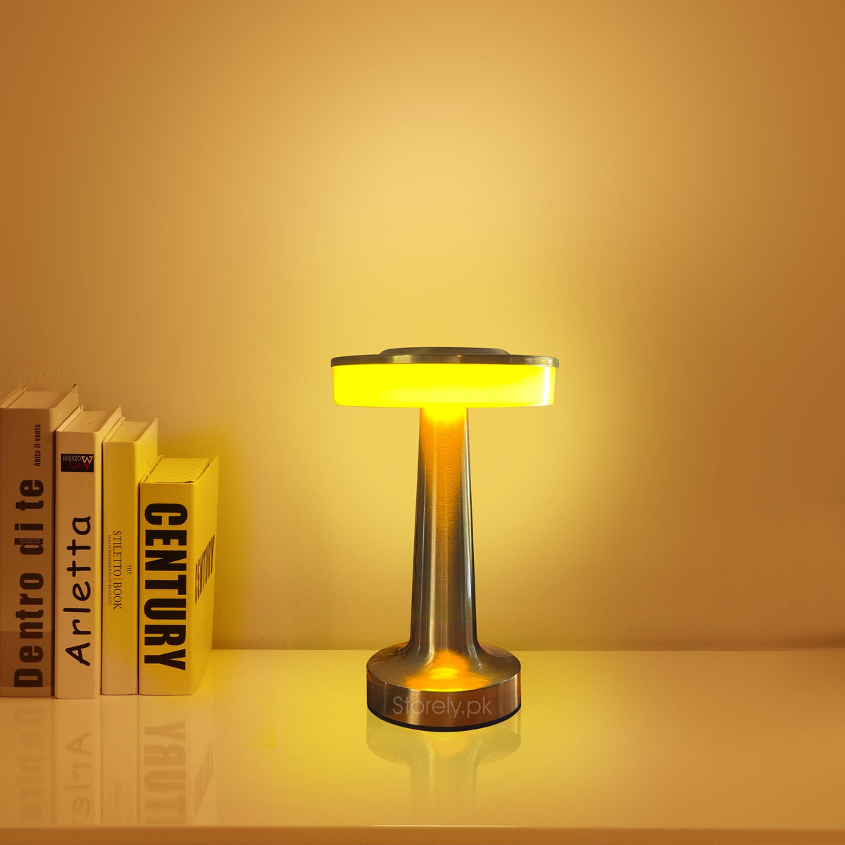 Orbit Touch Sense LED Table Lamp – Rechargeable, Three Color Light - Warm Glow for Dinning Setups, Banquet Halls and Restaurants
