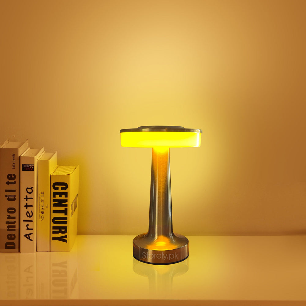 Orbit Touch Sense LED Table Lamp – Rechargeable, Three Color Light - Warm Glow for Dinning Setups, Banquet Halls and Restaurants